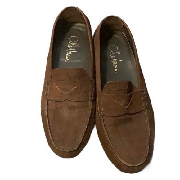Cole Haan Croc Print Penny Loafer Chestnut 9.5 - Picture 2 of 4
